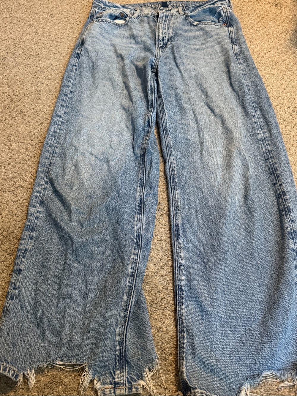 American Eagle Outfitters Light Wash Wide-Leg Flare Jeans